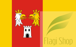 Flaga Powiat myszkowski - na zamówienie 110x70 Powiatu myszkowskiego