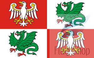 Flaga Powiat warszawski zachodni - na zamówienie 110x70