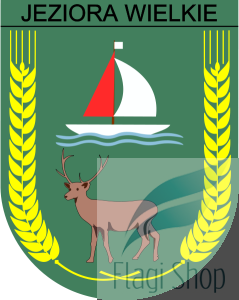 Flaga gminy Jeziora Wielkie - na zamówienie 110x70  Jezior Wielkich
