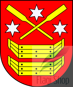 Flaga gminy Rogowo - na zamówienie 110x70 Rogowa