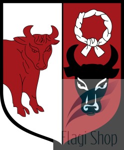 Flaga gminy Jeziorzany - na zamówienie 150x90 Jeziorzan