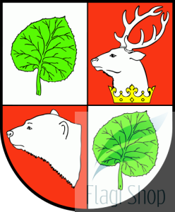 Flaga gminy Łopiennik Górny - na zamówienie 110x70 Łopiennika Górnego      