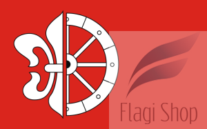 Flaga gminy Wola Mysłowska- na zamówienie 150x90 Woli Mysłowskiej