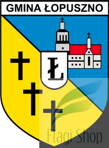 Flaga gminy Łopuszno - na zamówienie 110x70 Łopuszna   