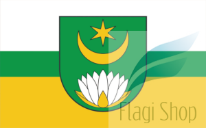 Flaga gminy Ostrów - na zamówienie 110x70 Ostrowa