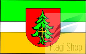 Flaga gminy Ochotnica Dolna - na zamówienie 150x90 Ochotnicy Dolnej