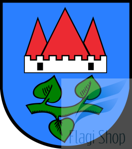 Flaga gminy Jeziorany - na zamówienie 150x90 Jezioran   