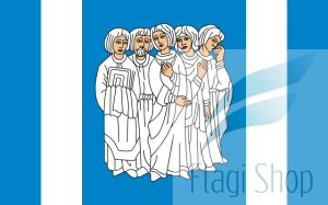 Flaga gmina Kazimierz Biskupi- na zamówienie 150x90 Kazimierza Biskupiego        