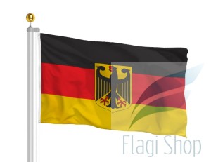 Flaga Niemcy z godłem 150x90 Flagi Niemiec Germany