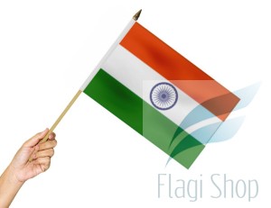 Flaga na patyku INDIE 45X30 Indii Indyjska India