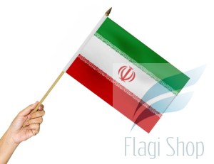 Flaga na patyku Iran 45X30 Iranu Persja