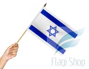Flaga na patyku IZRAEL 45X30 Izraela Izraelska