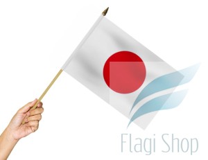Flaga na patyku JAPONIA 45X30 Japonii Japońska