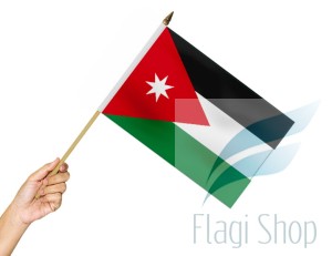 Flaga na patyku Jordania 45x30 Flagi Jordanii