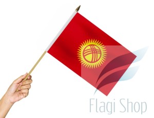 Flaga na patyku Kirgistan 30x45 Flagi Kirgistanu