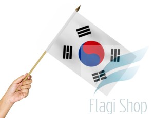 Flaga na patyku Korea Południowa 45x30 Flagi Korei
