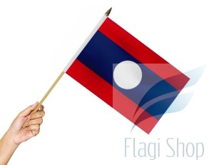 Flaga na patyku Laos 45x30 Flagi Laos