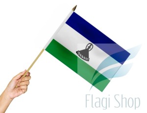 Flaga na patyku Lesotho 30x45 Flagi Lesotho