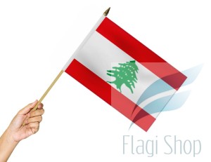 Flaga na patyku Liban 45x30 Flagi Libanu
