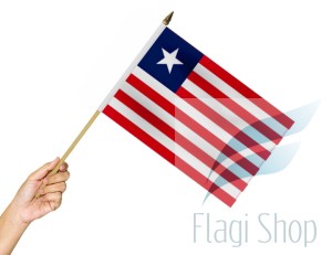 Flaga na patyku Liberia 30x45 Flagi Liberii