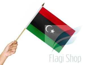 Flaga na patyku Libia 45x30 Flagi Libii