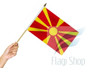 Flaga na patyku Macedonia Północna Macedonii Północnej Mazedonien