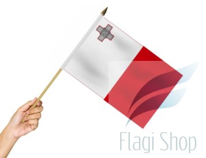 Flaga na patyku MALTA 45X30 Malty Maltańska