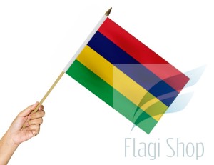Flaga na patyku Mauritius 45x30 Flagi Mauritiusa