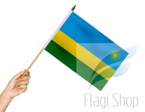 Flaga na patyku Rwanda 45x30 Flagi Rwandy