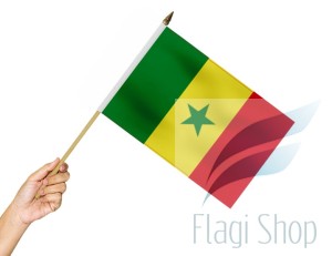 Flaga na patyku Senegal 45x30 Flagi Senegalu