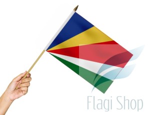 Flaga na patyku Seszele 45x30 Flagi Seszeli