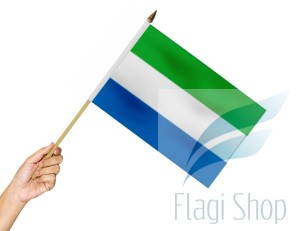 Flaga na patyku Sierra Leone 45x30 Flagi