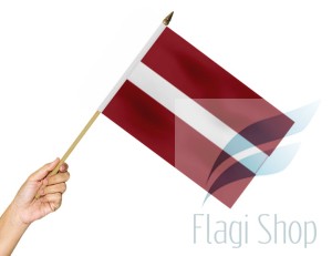 Flaga na patyku ŁOTWA 45X30 Łotwy Łotewska Latvia