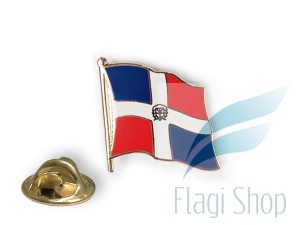 Przypinka DOMINIKANA Flaga Pins Wpinka Republika Dominikany - falista