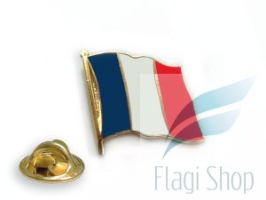 Przypinka FRANCJA Flaga Pins Wpinka Francji - falista 