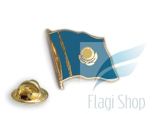 Przypinka KAZACHSTAN Flaga Pins Wpinka KAZACHSTANU - falista