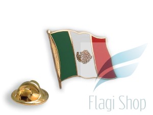 Przypinka MEKSYK Flaga Pins Wpinka MEKSYKU - falista