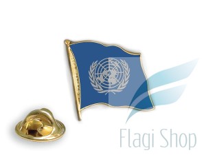 Przypinka ONZ Flaga Pins Wpinka Organizacja Narodów Zjednoczonych - falista 