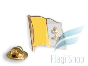 Przypinka WATYKAN Flaga Pins Wpinka WATYKANU - falista