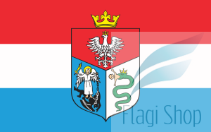 Flaga miasta Sanok - na zamówienie 110x70 Sanoka