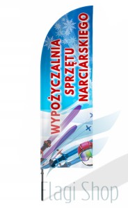 Winder Husar Wypożyczalnia Sprzętu Narciarskiego 350 cm flaga 80x250 cm #12