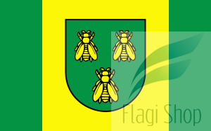 Flaga gminy Pszczółki - na zamówienie 150x90 Pszczółek   