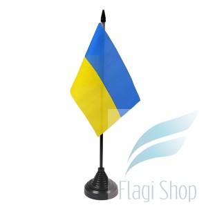 Flaga na biurko Ukraina 10x15 cm Flagi Ukrainy