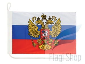 Flaga ROSJA GODŁO na jacht 40x30 Bandera Jachtowa Rosji 