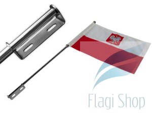 Maszt motocyklowy 72 cm + Flaga POLSKA GODŁO Flagi