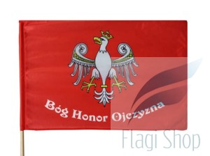 Flaga Polski Orzeł Piastowski 110x70 cm Polska Bóg Honor Ojczyzna