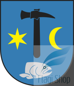 Flaga miasta CZARNE - na zamówienie 110x70 Czarnych Czarnego   