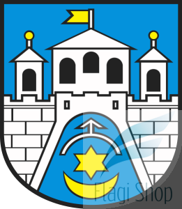 Flaga miasta Ostrowiec Świętokrzyski - na zamówienie 150x90 Ostrowca Świętokrzyskiego   	