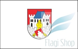 Flaga miasta Biskupiec - na zamówienie 110x70 Biskupca   