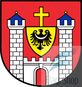 Flaga miasta Nowe Miasteczko - na zamówienie 110x70 Nowego Miasteczka 